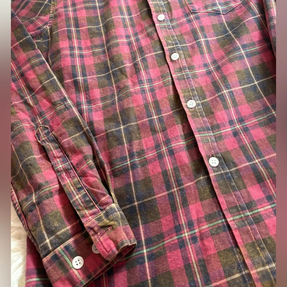 ASOS Men's Medium Red Black Plaid Flannel Shirt - Picture 3 of 8